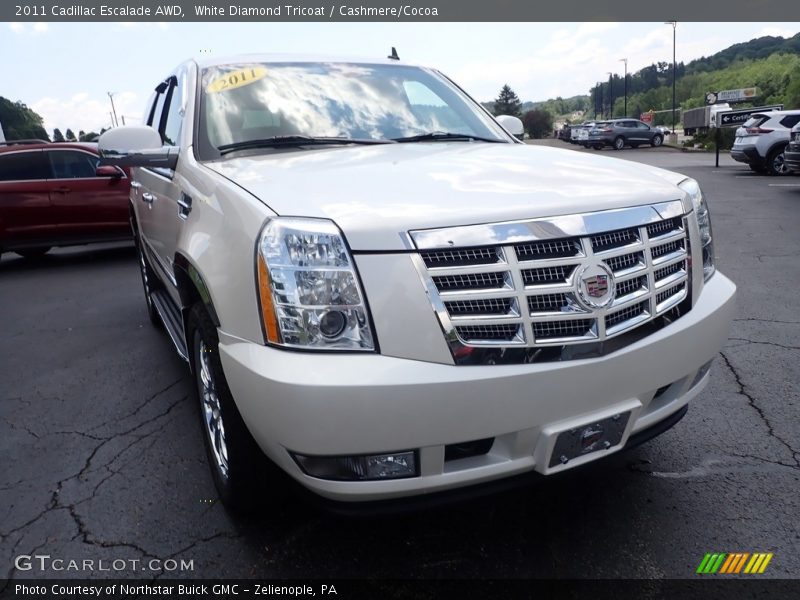 White Diamond Tricoat / Cashmere/Cocoa 2011 Cadillac Escalade AWD