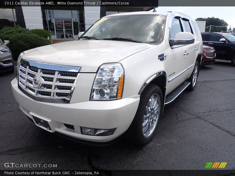 White Diamond Tricoat / Cashmere/Cocoa 2011 Cadillac Escalade AWD