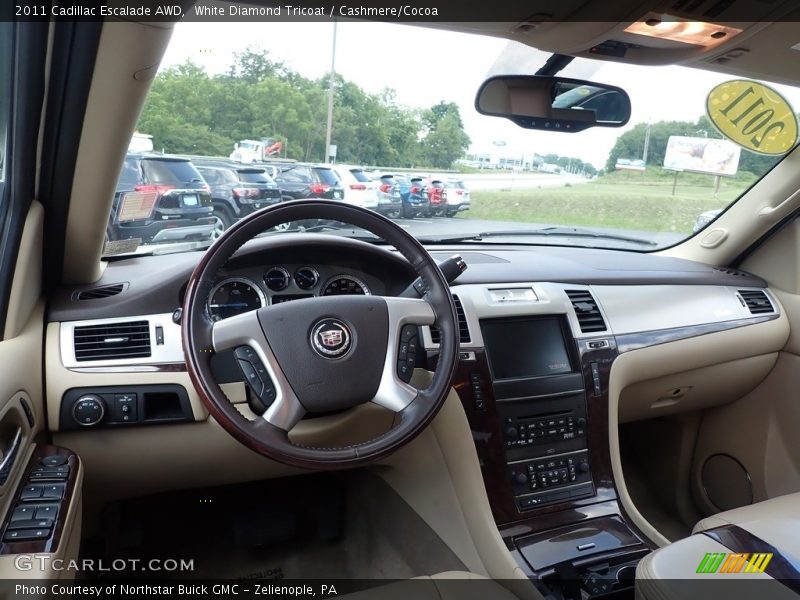 White Diamond Tricoat / Cashmere/Cocoa 2011 Cadillac Escalade AWD