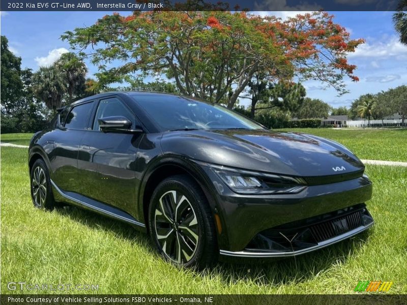 Interstella Gray / Black 2022 Kia EV6 GT-Line AWD