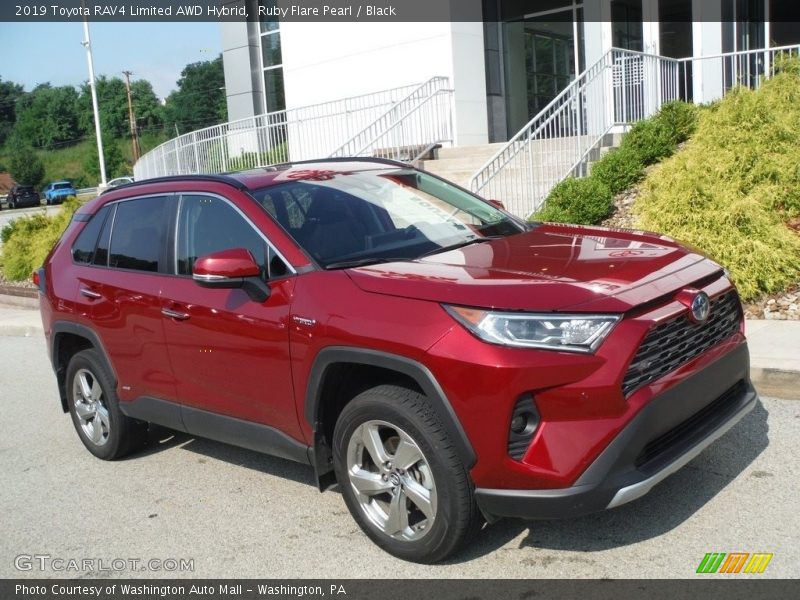 Ruby Flare Pearl / Black 2019 Toyota RAV4 Limited AWD Hybrid