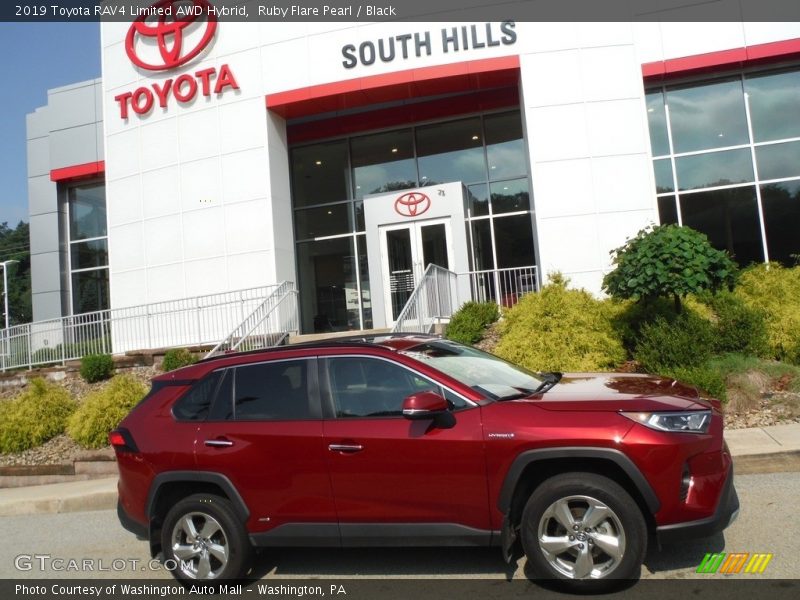 Ruby Flare Pearl / Black 2019 Toyota RAV4 Limited AWD Hybrid