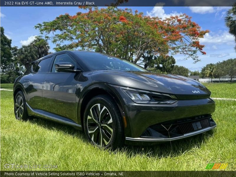 Interstella Gray / Black 2022 Kia EV6 GT-Line AWD