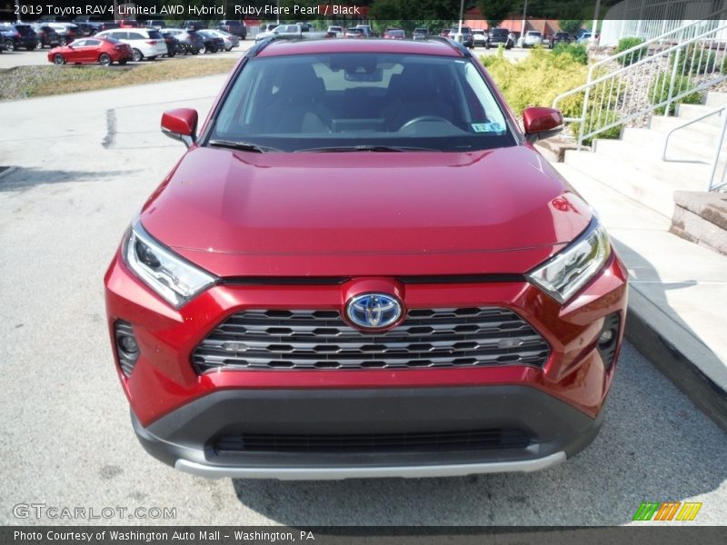 Ruby Flare Pearl / Black 2019 Toyota RAV4 Limited AWD Hybrid