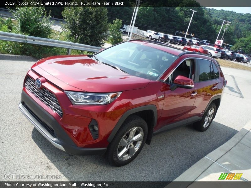 Ruby Flare Pearl / Black 2019 Toyota RAV4 Limited AWD Hybrid