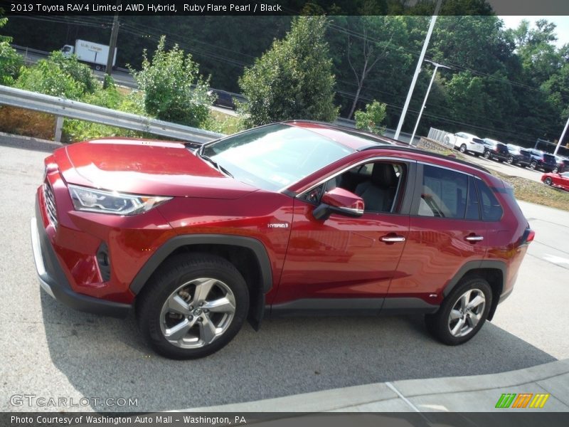 Ruby Flare Pearl / Black 2019 Toyota RAV4 Limited AWD Hybrid