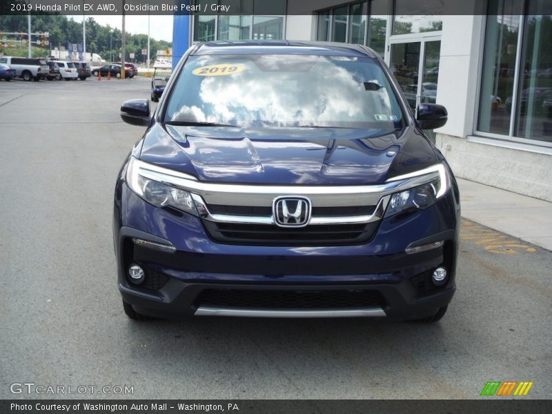 Obsidian Blue Pearl / Gray 2019 Honda Pilot EX AWD