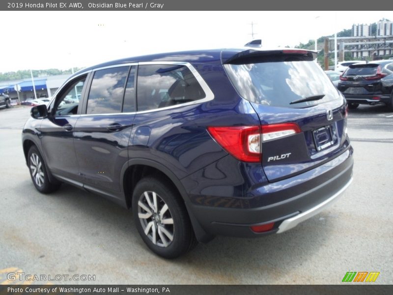 Obsidian Blue Pearl / Gray 2019 Honda Pilot EX AWD