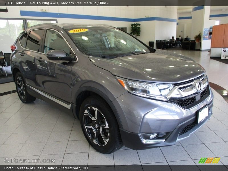Modern Steel Metallic / Black 2018 Honda CR-V Touring AWD