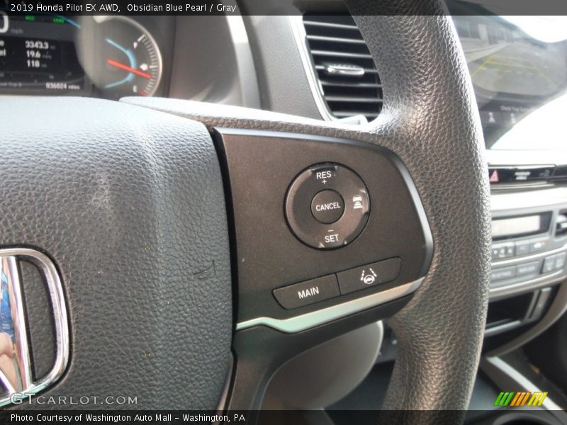 Obsidian Blue Pearl / Gray 2019 Honda Pilot EX AWD