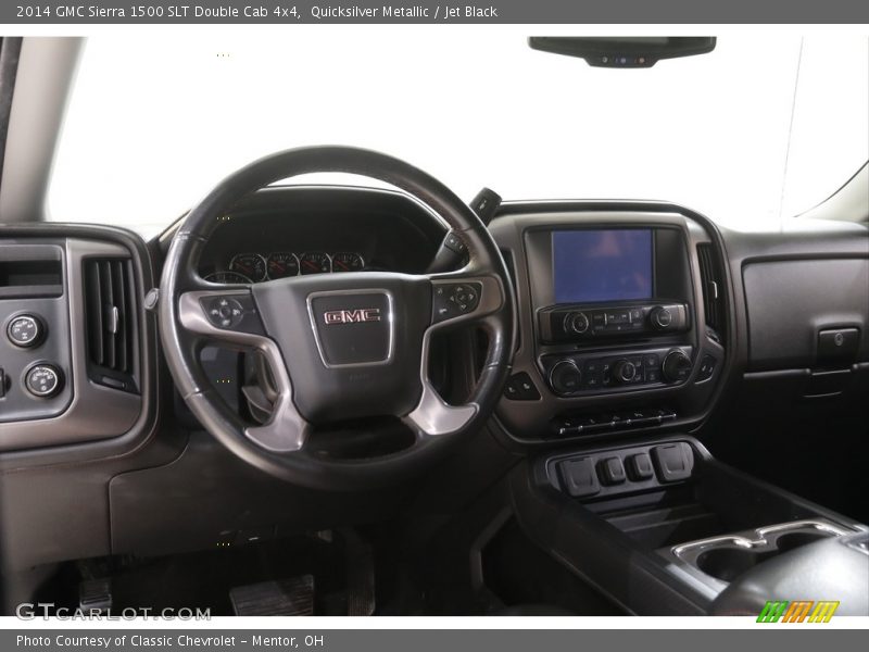 Quicksilver Metallic / Jet Black 2014 GMC Sierra 1500 SLT Double Cab 4x4