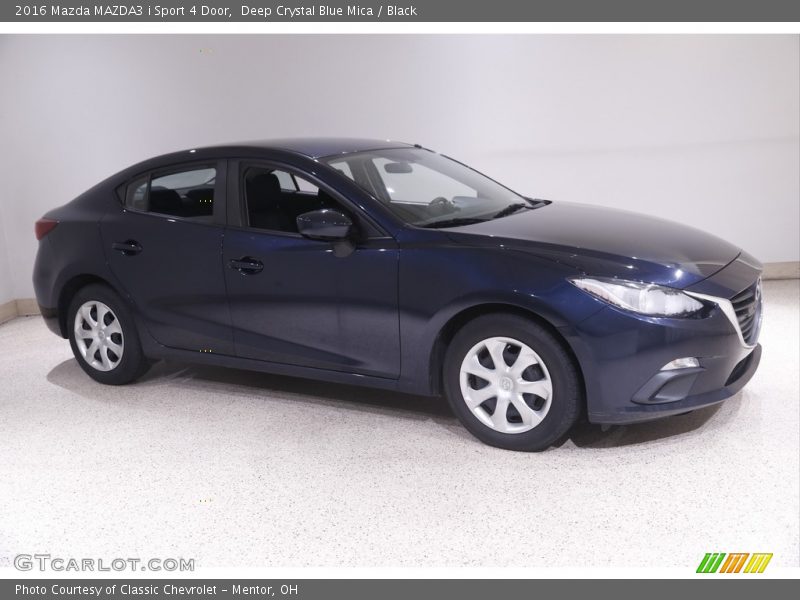 Deep Crystal Blue Mica / Black 2016 Mazda MAZDA3 i Sport 4 Door