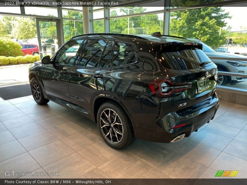 Black Sapphire Metallic / Tacora Red 2022 BMW X3 xDrive30i