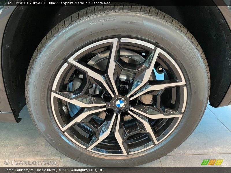 Black Sapphire Metallic / Tacora Red 2022 BMW X3 xDrive30i