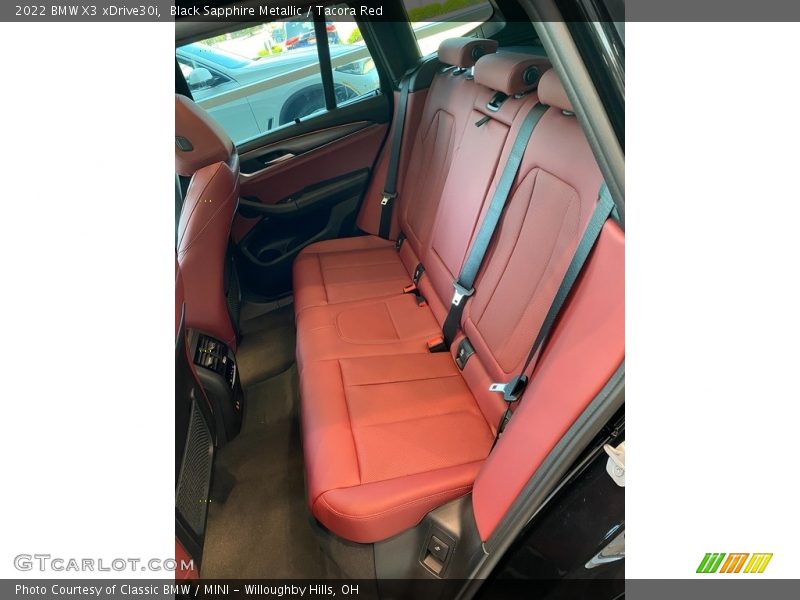 Black Sapphire Metallic / Tacora Red 2022 BMW X3 xDrive30i