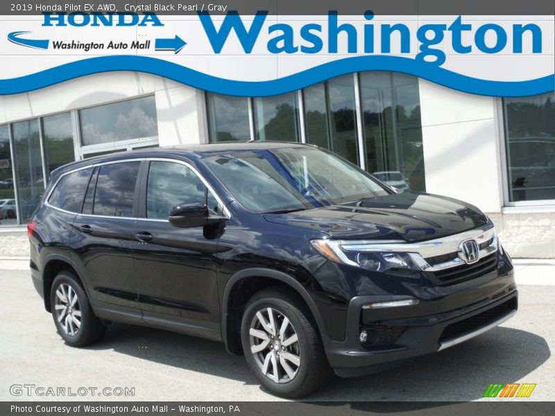 Crystal Black Pearl / Gray 2019 Honda Pilot EX AWD