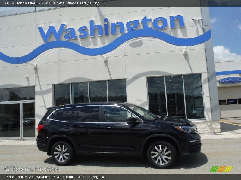 Crystal Black Pearl / Gray 2019 Honda Pilot EX AWD