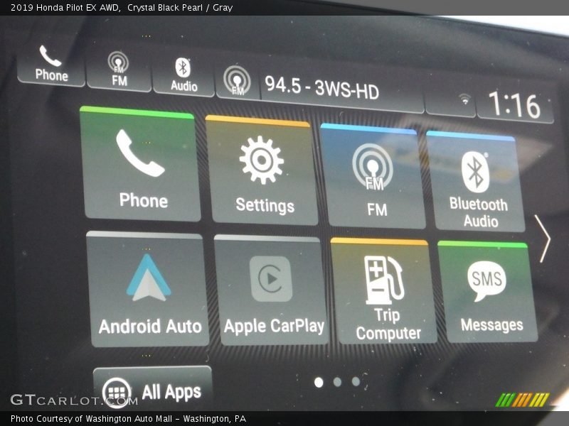 Crystal Black Pearl / Gray 2019 Honda Pilot EX AWD