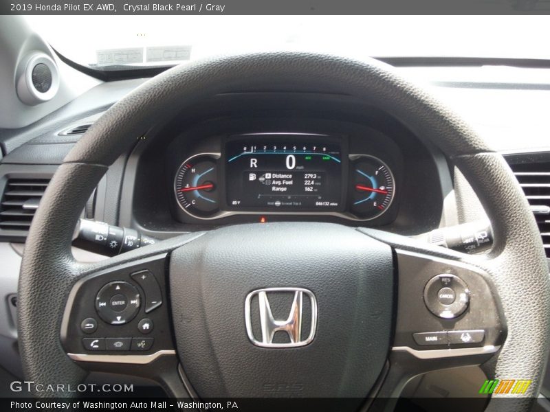 Crystal Black Pearl / Gray 2019 Honda Pilot EX AWD