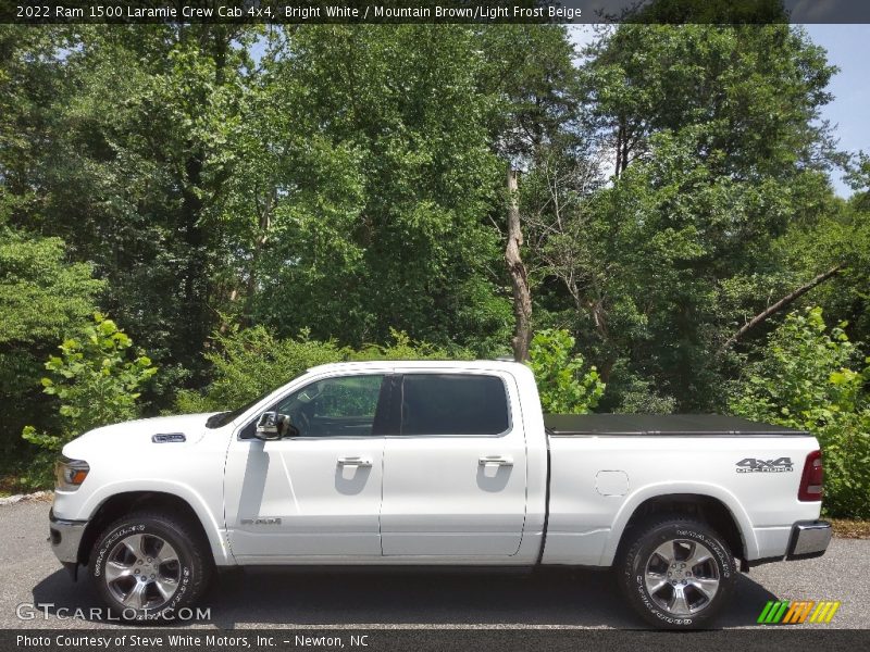 Bright White / Mountain Brown/Light Frost Beige 2022 Ram 1500 Laramie Crew Cab 4x4