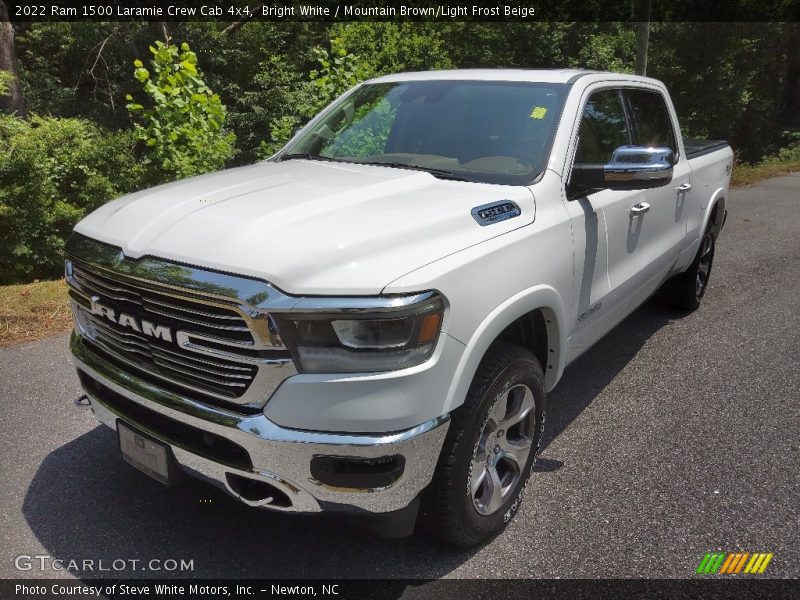 Bright White / Mountain Brown/Light Frost Beige 2022 Ram 1500 Laramie Crew Cab 4x4