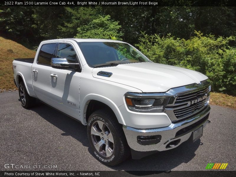 Bright White / Mountain Brown/Light Frost Beige 2022 Ram 1500 Laramie Crew Cab 4x4