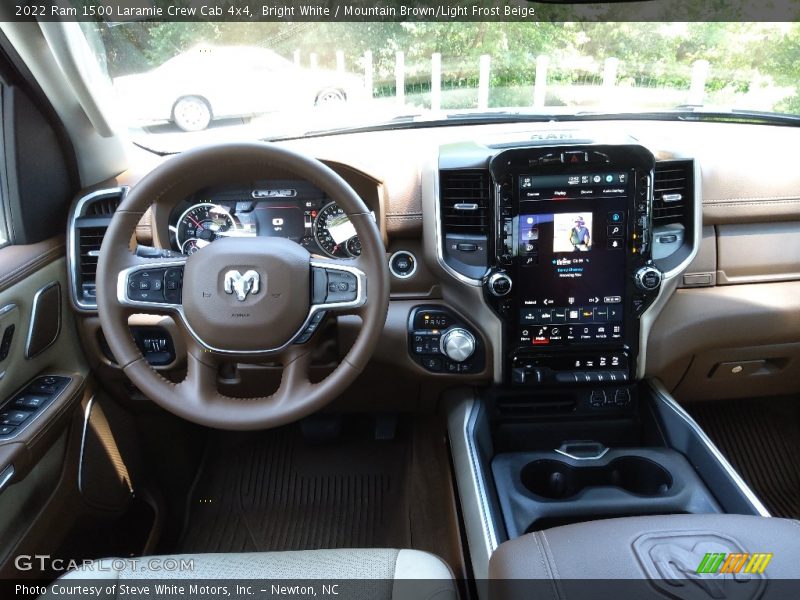 Bright White / Mountain Brown/Light Frost Beige 2022 Ram 1500 Laramie Crew Cab 4x4
