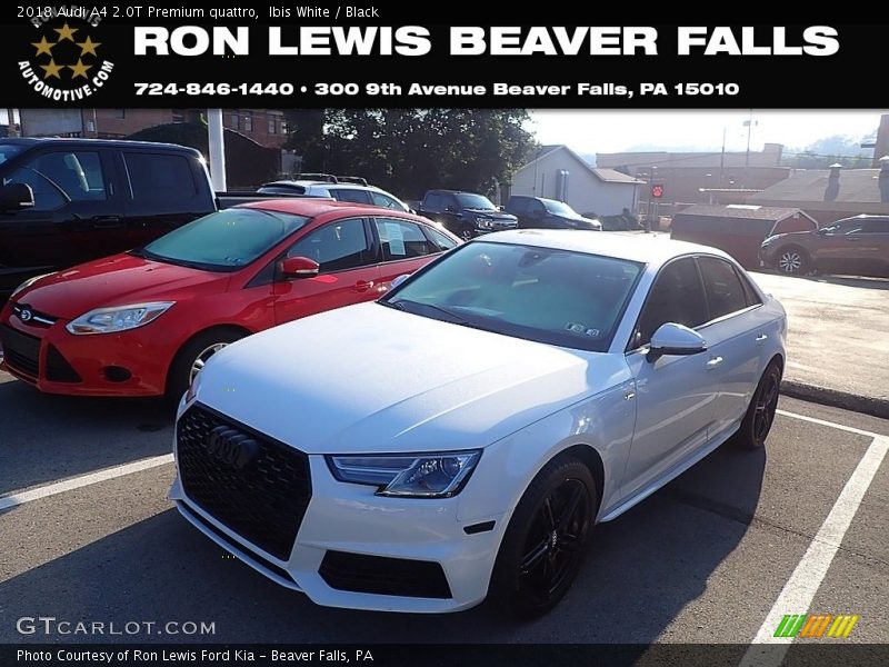 Ibis White / Black 2018 Audi A4 2.0T Premium quattro