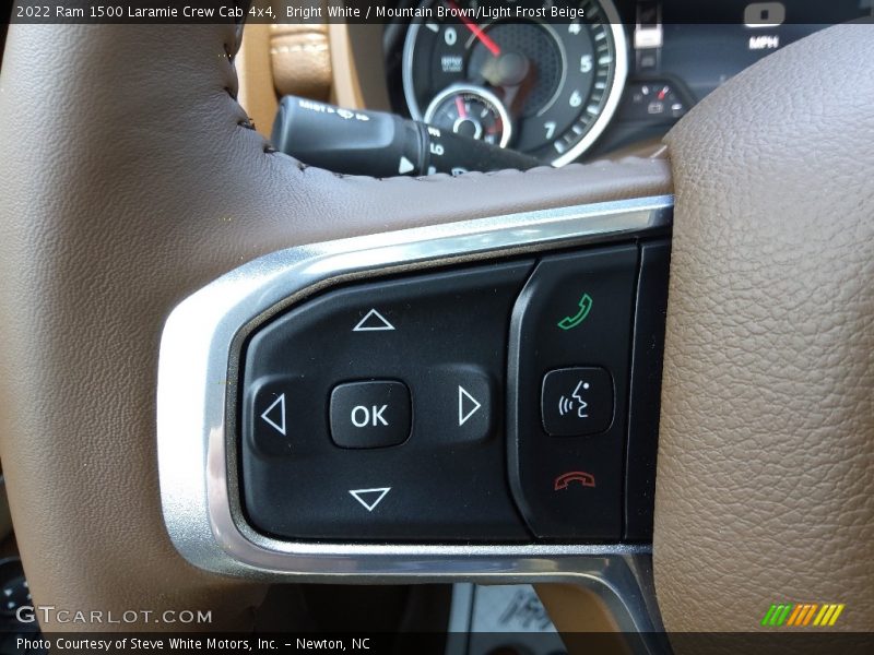 Bright White / Mountain Brown/Light Frost Beige 2022 Ram 1500 Laramie Crew Cab 4x4