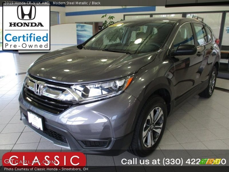 Modern Steel Metallic / Black 2019 Honda CR-V LX AWD