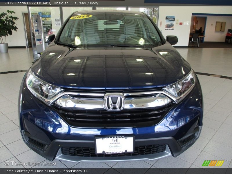 Obsidian Blue Pearl / Ivory 2019 Honda CR-V LX AWD