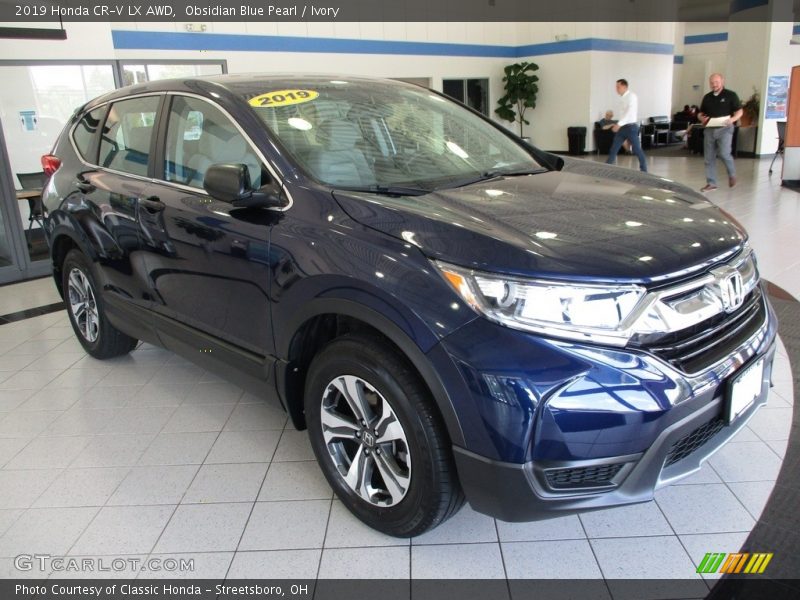 Obsidian Blue Pearl / Ivory 2019 Honda CR-V LX AWD