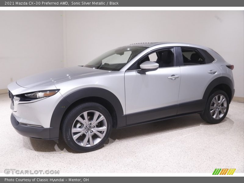 Sonic Silver Metallic / Black 2021 Mazda CX-30 Preferred AWD