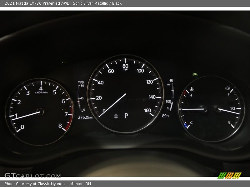 Sonic Silver Metallic / Black 2021 Mazda CX-30 Preferred AWD