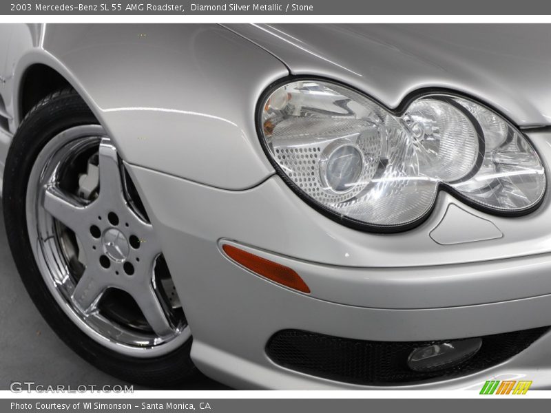 Diamond Silver Metallic / Stone 2003 Mercedes-Benz SL 55 AMG Roadster