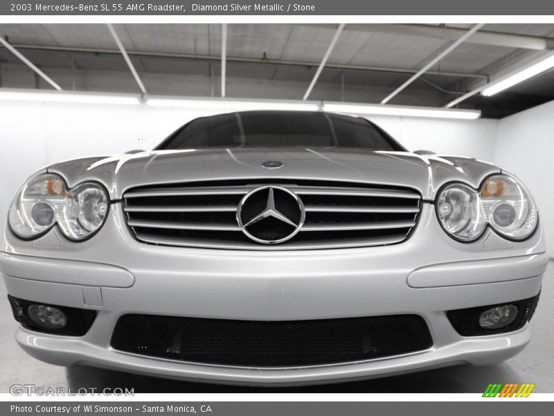 Diamond Silver Metallic / Stone 2003 Mercedes-Benz SL 55 AMG Roadster