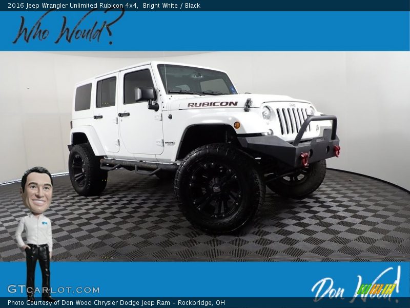 Bright White / Black 2016 Jeep Wrangler Unlimited Rubicon 4x4