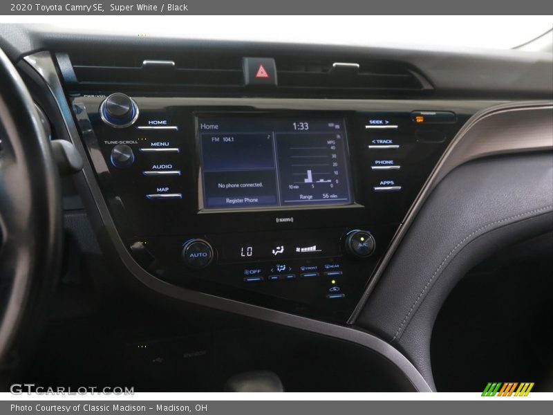 Super White / Black 2020 Toyota Camry SE
