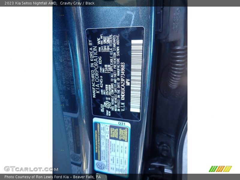 Gravity Gray / Black 2023 Kia Seltos Nightfall AWD