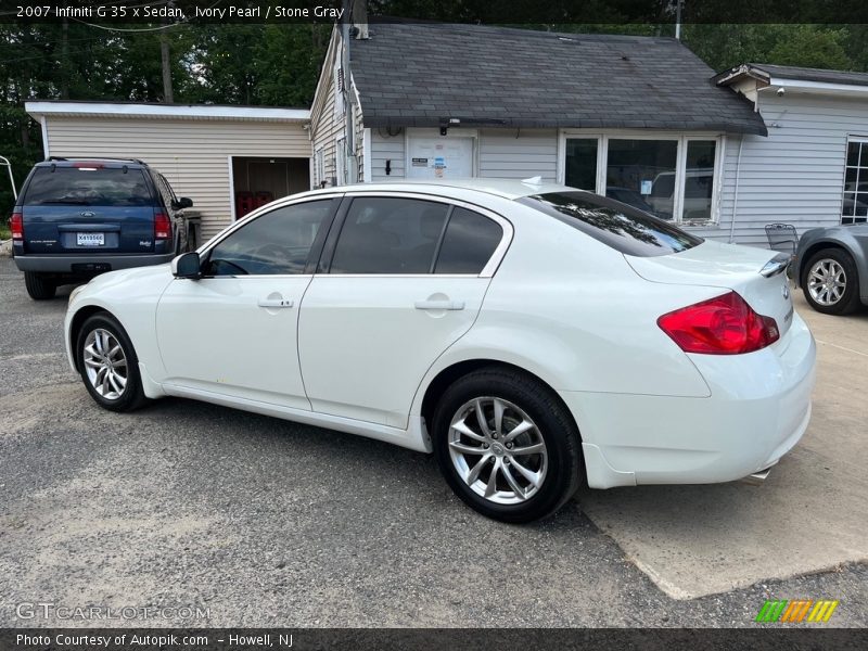 Ivory Pearl / Stone Gray 2007 Infiniti G 35 x Sedan