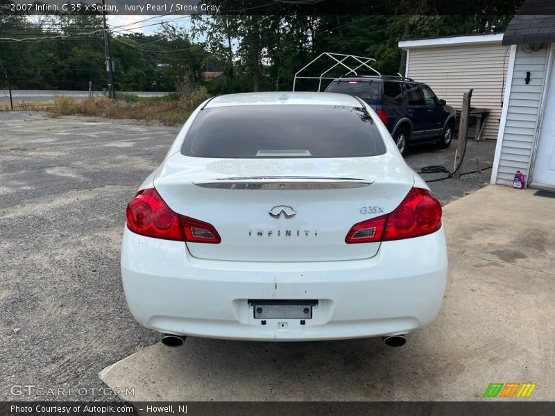 Ivory Pearl / Stone Gray 2007 Infiniti G 35 x Sedan