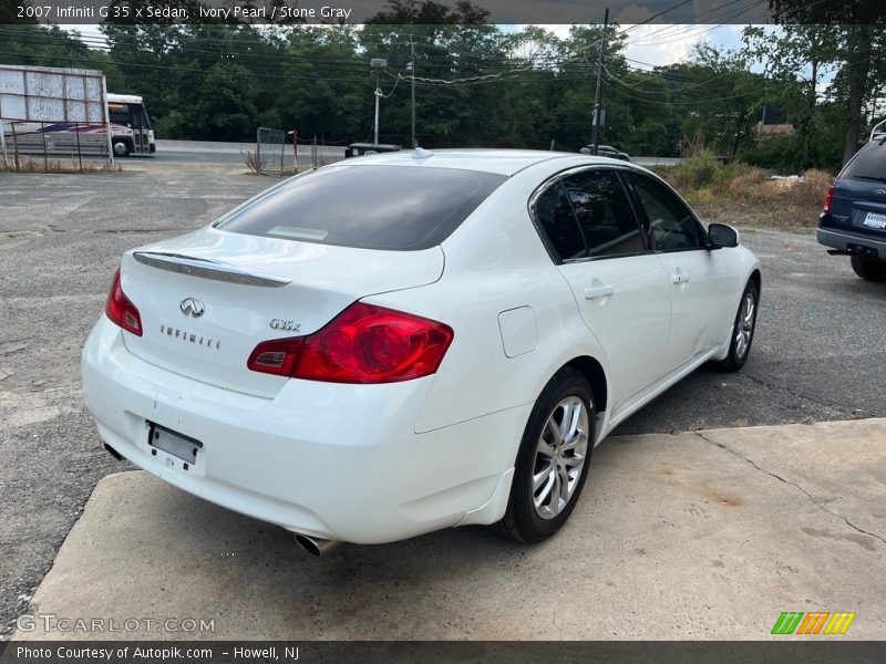 Ivory Pearl / Stone Gray 2007 Infiniti G 35 x Sedan