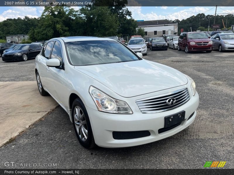 Ivory Pearl / Stone Gray 2007 Infiniti G 35 x Sedan