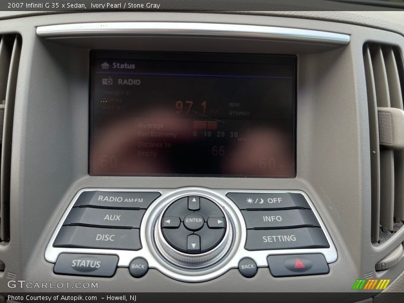 Ivory Pearl / Stone Gray 2007 Infiniti G 35 x Sedan