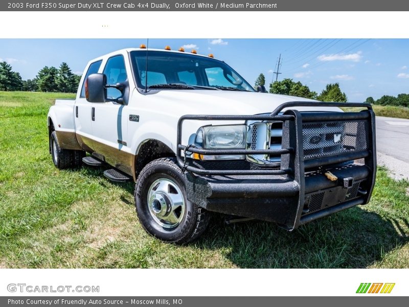 Oxford White / Medium Parchment 2003 Ford F350 Super Duty XLT Crew Cab 4x4 Dually