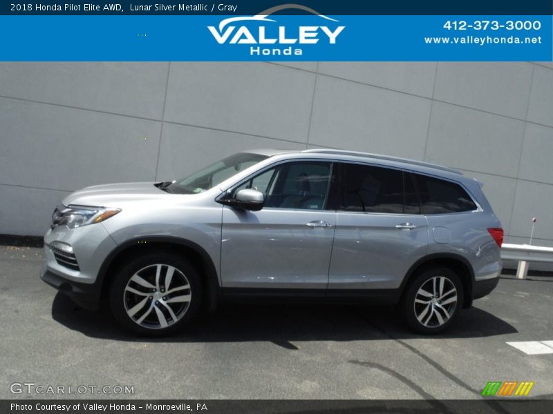 Lunar Silver Metallic / Gray 2018 Honda Pilot Elite AWD