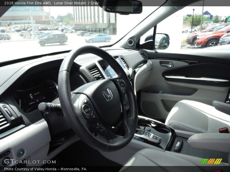 Lunar Silver Metallic / Gray 2018 Honda Pilot Elite AWD