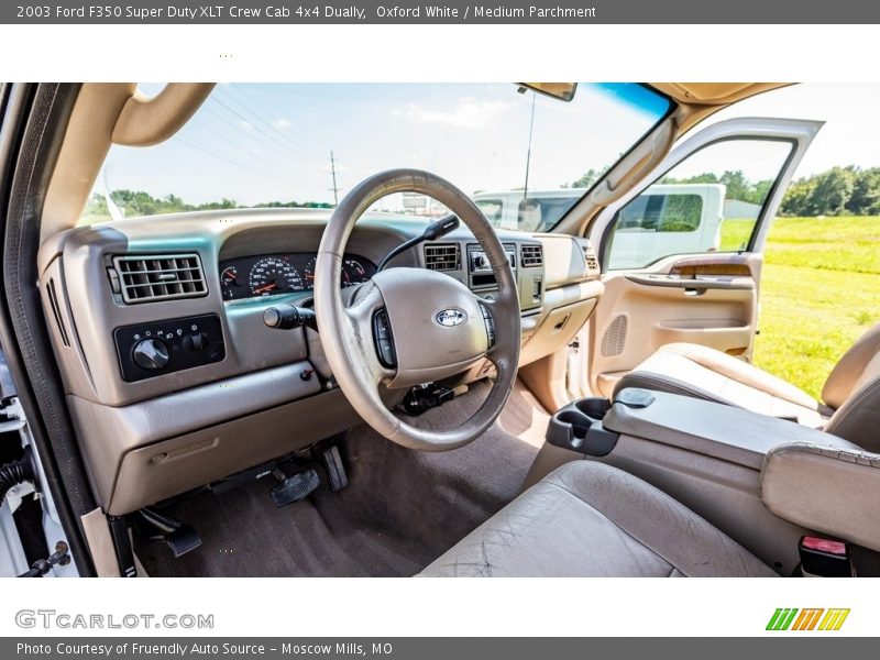 Oxford White / Medium Parchment 2003 Ford F350 Super Duty XLT Crew Cab 4x4 Dually