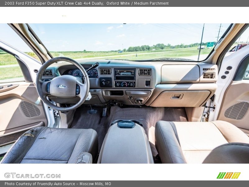 Oxford White / Medium Parchment 2003 Ford F350 Super Duty XLT Crew Cab 4x4 Dually