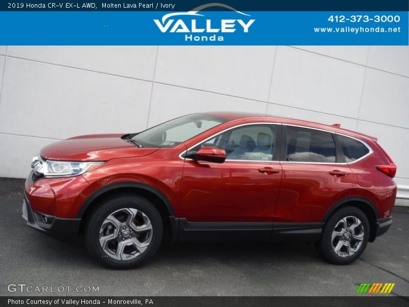 Molten Lava Pearl / Ivory 2019 Honda CR-V EX-L AWD